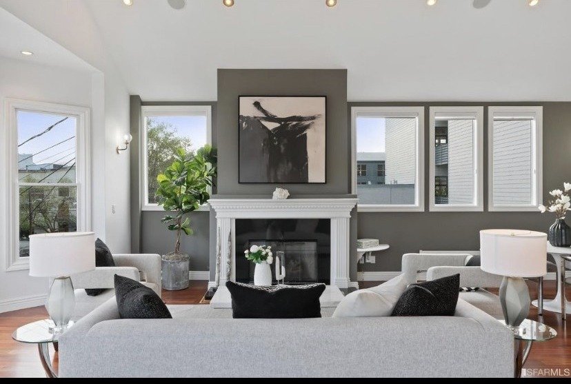 Living room and fireplace in a home purchased with buying representation