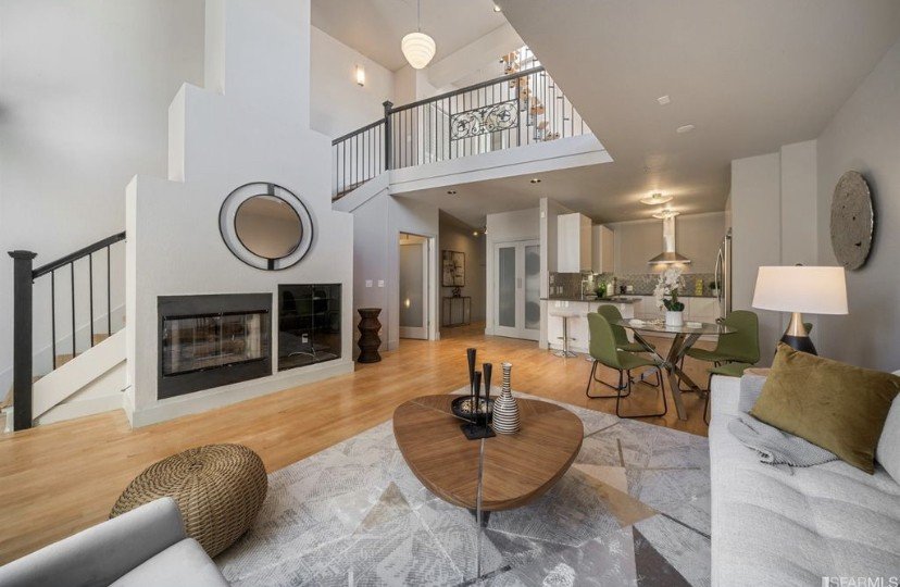 Living room staged for a property sale